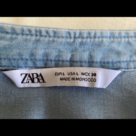 Zara Jean Oversized Shirt ButtonDown Patch Pocket - Picture 5 of 8